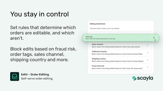 Editr ‑ Order Editing screenshot