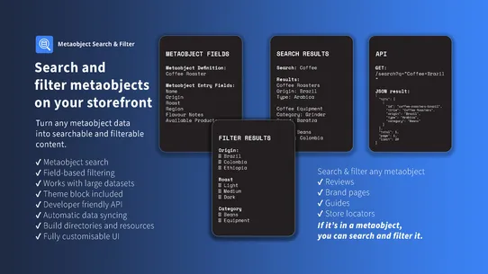 Metaobject Search &amp; Filter screenshot