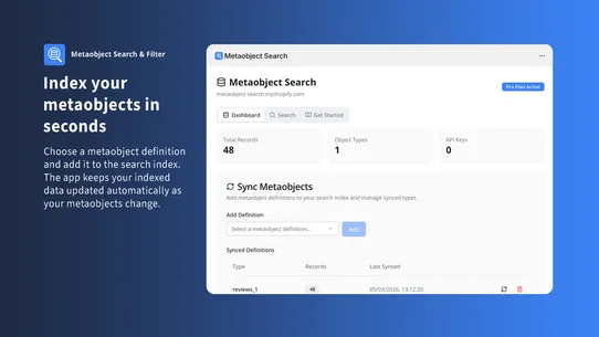 Metaobject Search &amp; Filter screenshot