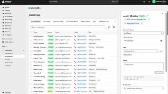 LeadNotio screenshot