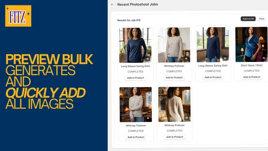 Fitz : Bulk AI Models &amp; Try‑On screenshot