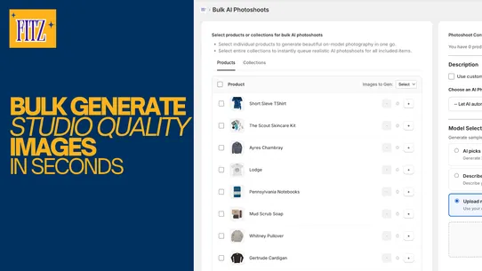 Fitz : Bulk AI Models &amp; Try‑On screenshot