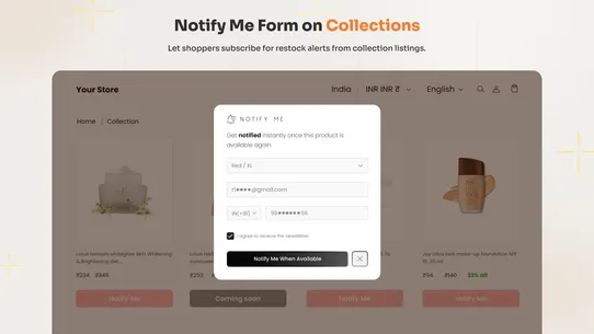 Back In Stock Alert‑ Notify Me screenshot