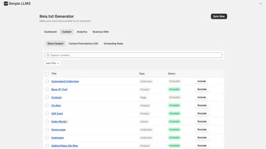 Simple LLMS screenshot