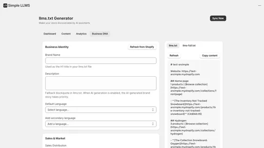 Simple LLMS screenshot