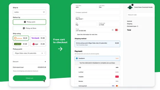 MakeCommerce Shipping Solution screenshot