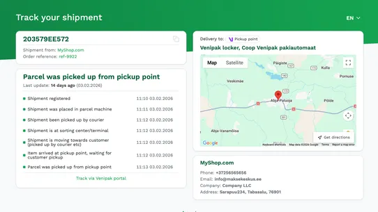 MakeCommerce Shipping Solution screenshot
