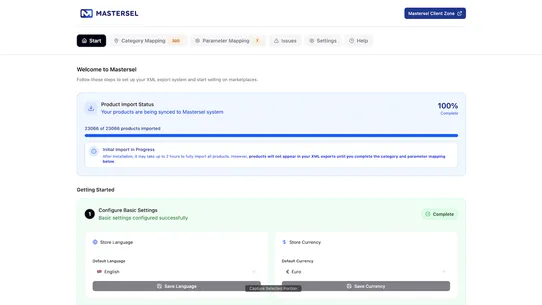 Mastersel Import screenshot