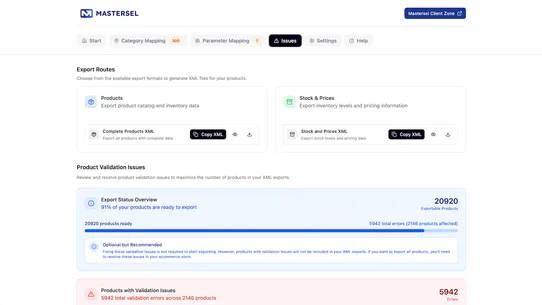 Mastersel Import screenshot