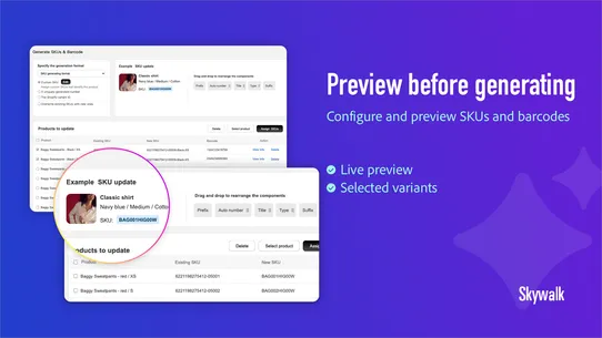 Skywalk SKU Generator &amp; Auto screenshot