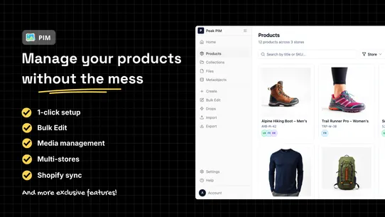 Peak PIM ‑ Catalog Manager screenshot