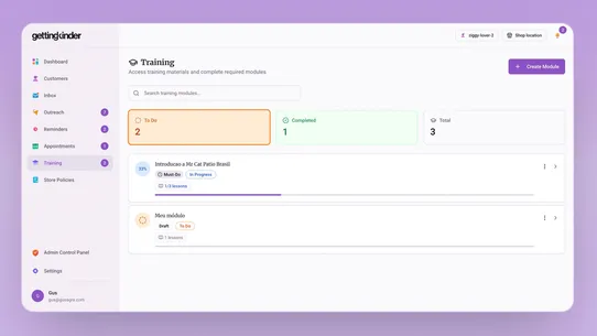GettingKinder: Clienteling CRM screenshot