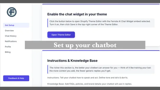 Farnsla ‑ AI Support Chatbot screenshot
