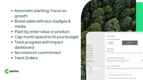 Carma: Trees/Kelp at Checkout screenshot