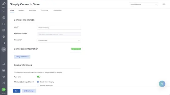 Bluestone PIM Connect screenshot