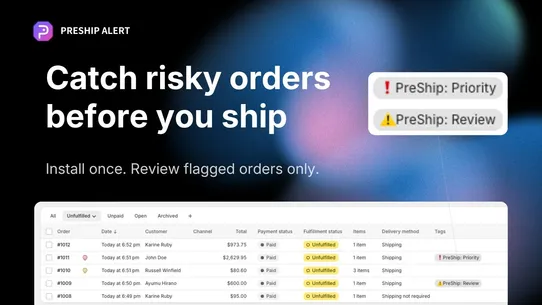 PreShip Alert screenshot