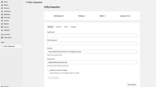 FulFly Integration screenshot