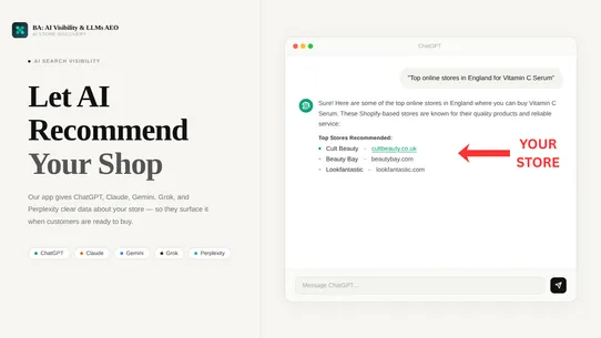 BA: AI Visibility &amp; LLMs AEO screenshot