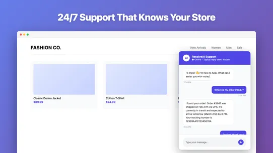 ResolveAI ‑ AI Support Agent screenshot