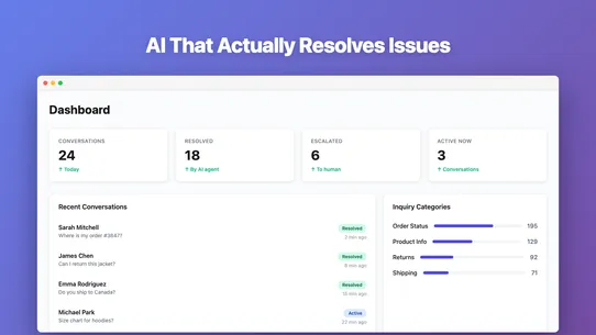 ResolveAI ‑ AI Support Agent screenshot