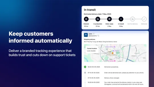 Synctrack Order Tracking Page screenshot