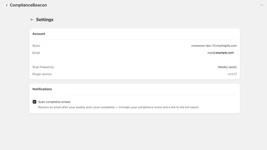 Compliance Beacon EAA Scanner screenshot