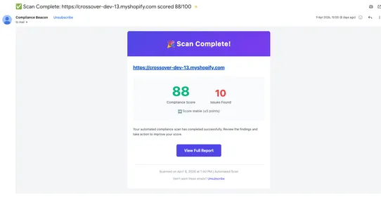 Compliance Beacon EAA Scanner screenshot