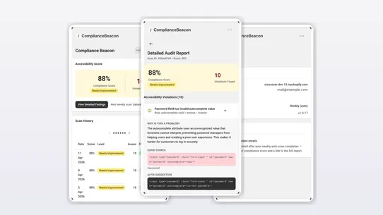 Compliance Beacon EAA Scanner screenshot