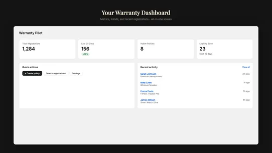 Warranty Pilot screenshot