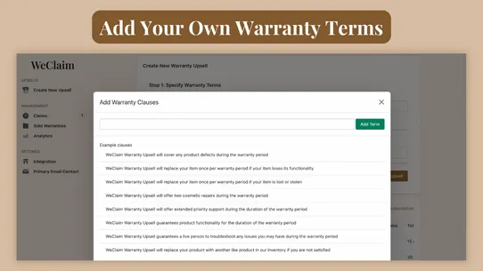 WeClaim: Warranty Upsells screenshot