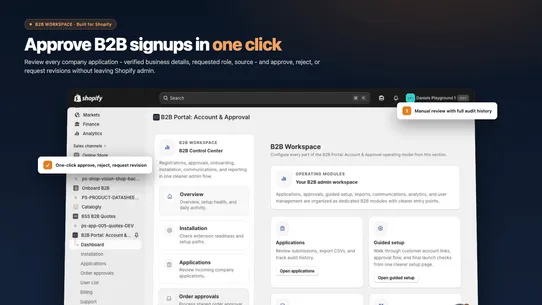 B2B Portal: Account &amp; Approval screenshot