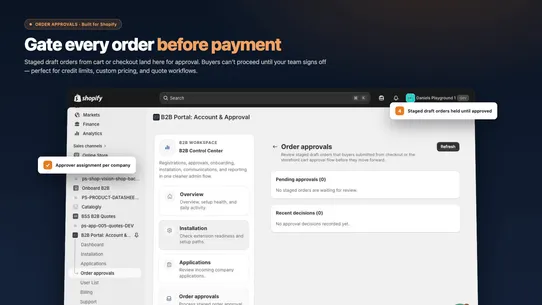 B2B Portal: Account &amp; Approval screenshot