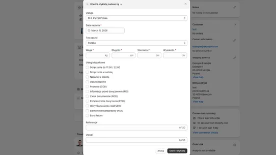 DHL Polska screenshot