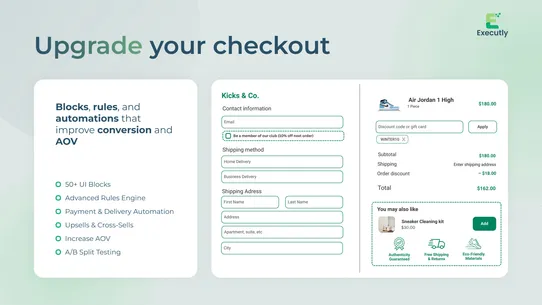 Executly | Account &amp; Checkout screenshot