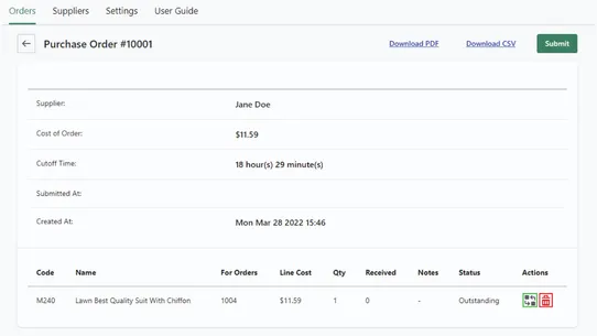 Vendor Notify ‑ Order Export screenshot