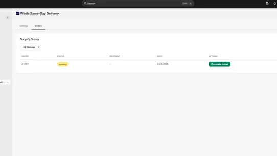 Weels Same‑day Delivery screenshot