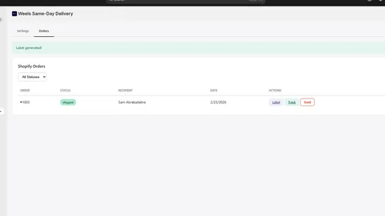 Weels Same‑day Delivery screenshot