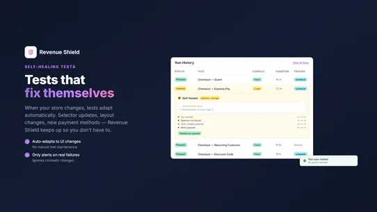Revenue Shield: Checkout Tests screenshot