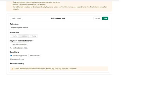 FCS Payment Customization screenshot