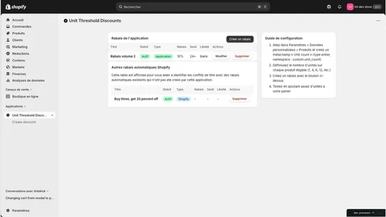 Unit Threshold Discounts screenshot