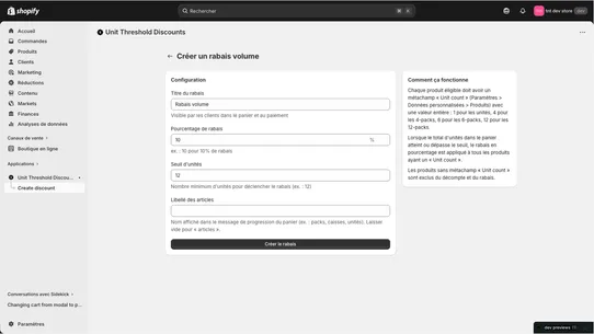 Unit Threshold Discounts screenshot