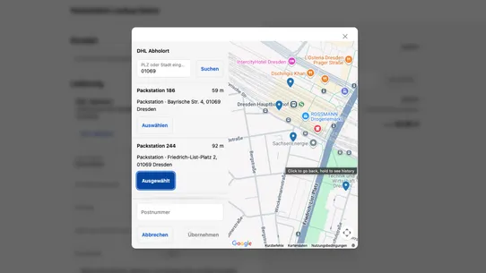 Packstation &amp; Paketshop PLUS screenshot