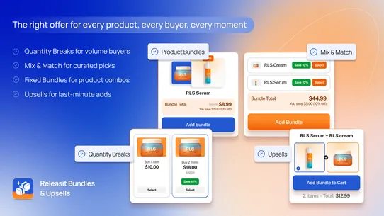 Releasit Bundles &amp; Upsells screenshot
