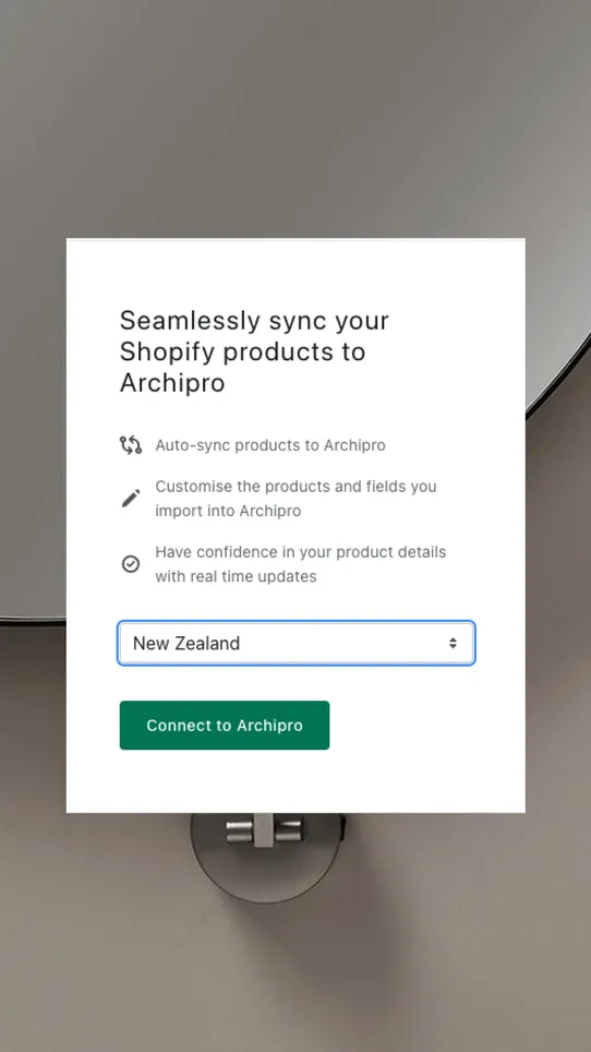 Archipro Product Sync screenshot