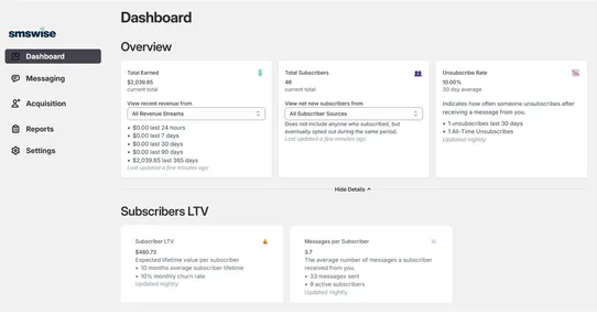 Smswise SMS Marketing screenshot