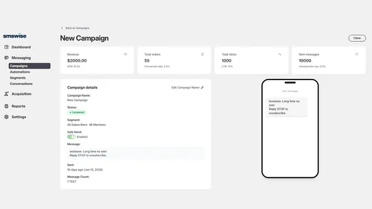 Smswise SMS Marketing screenshot