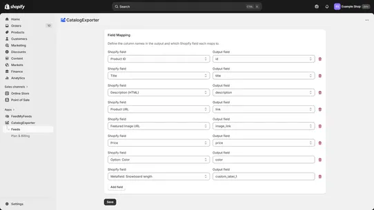 CatalogExporter screenshot