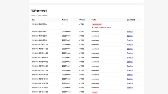 Fatture Aruba screenshot