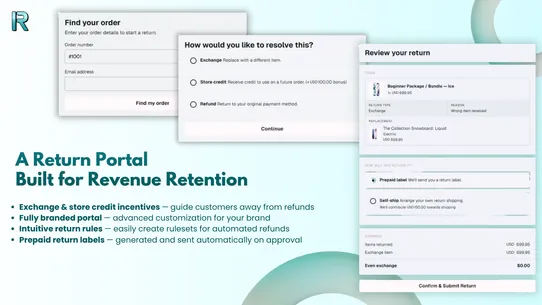 Reloop Returns &amp; Exchanges screenshot