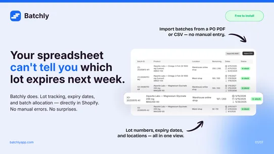 Batchly: Lot &amp; Expiry Tracking screenshot